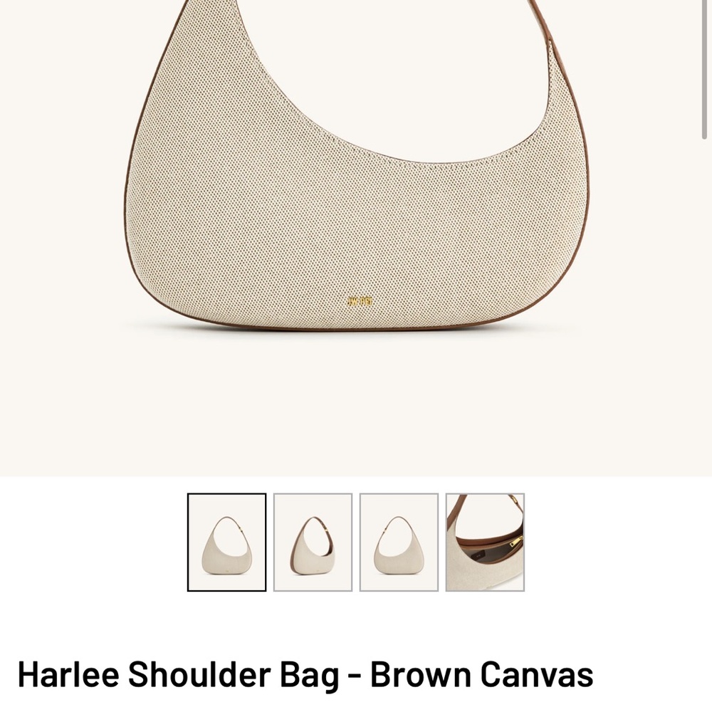 JW PEI Harlee Cream Canvas Shoulder Bag